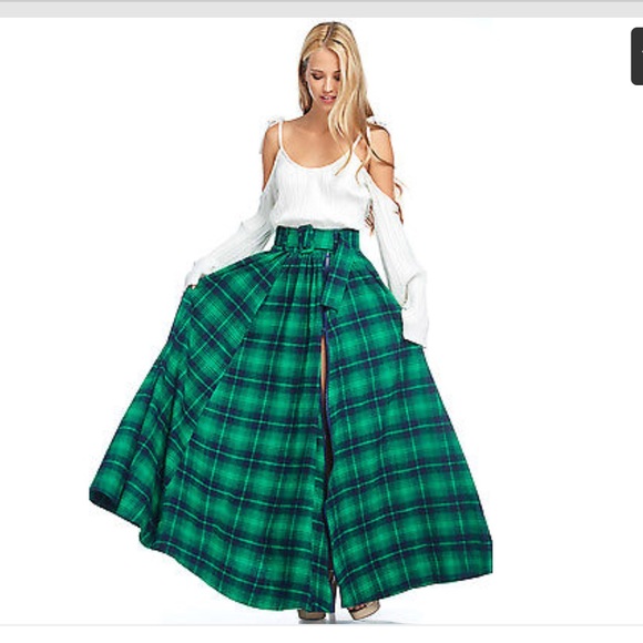 TOV Holy Dresses & Skirts - Tov green blue tartan plaid skirt